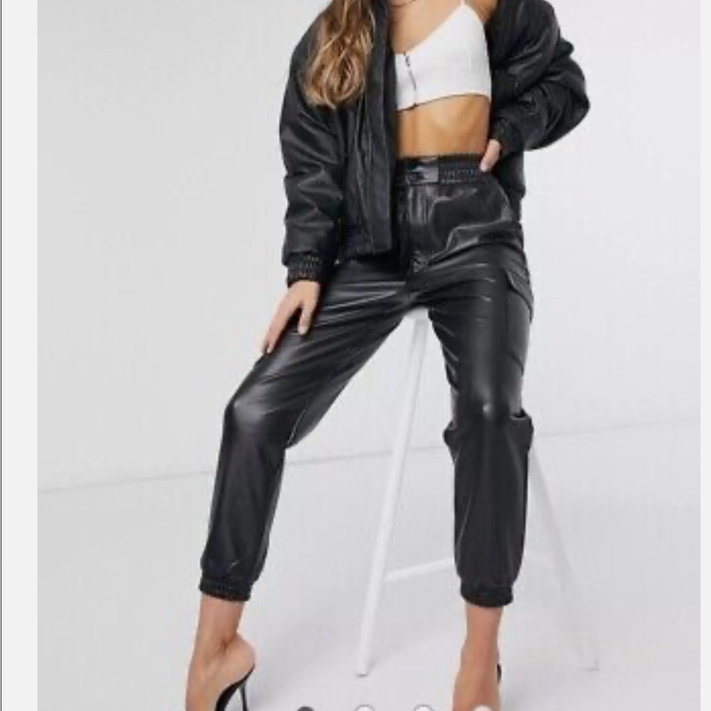 Abercrombie and Fitch faux leather jogger